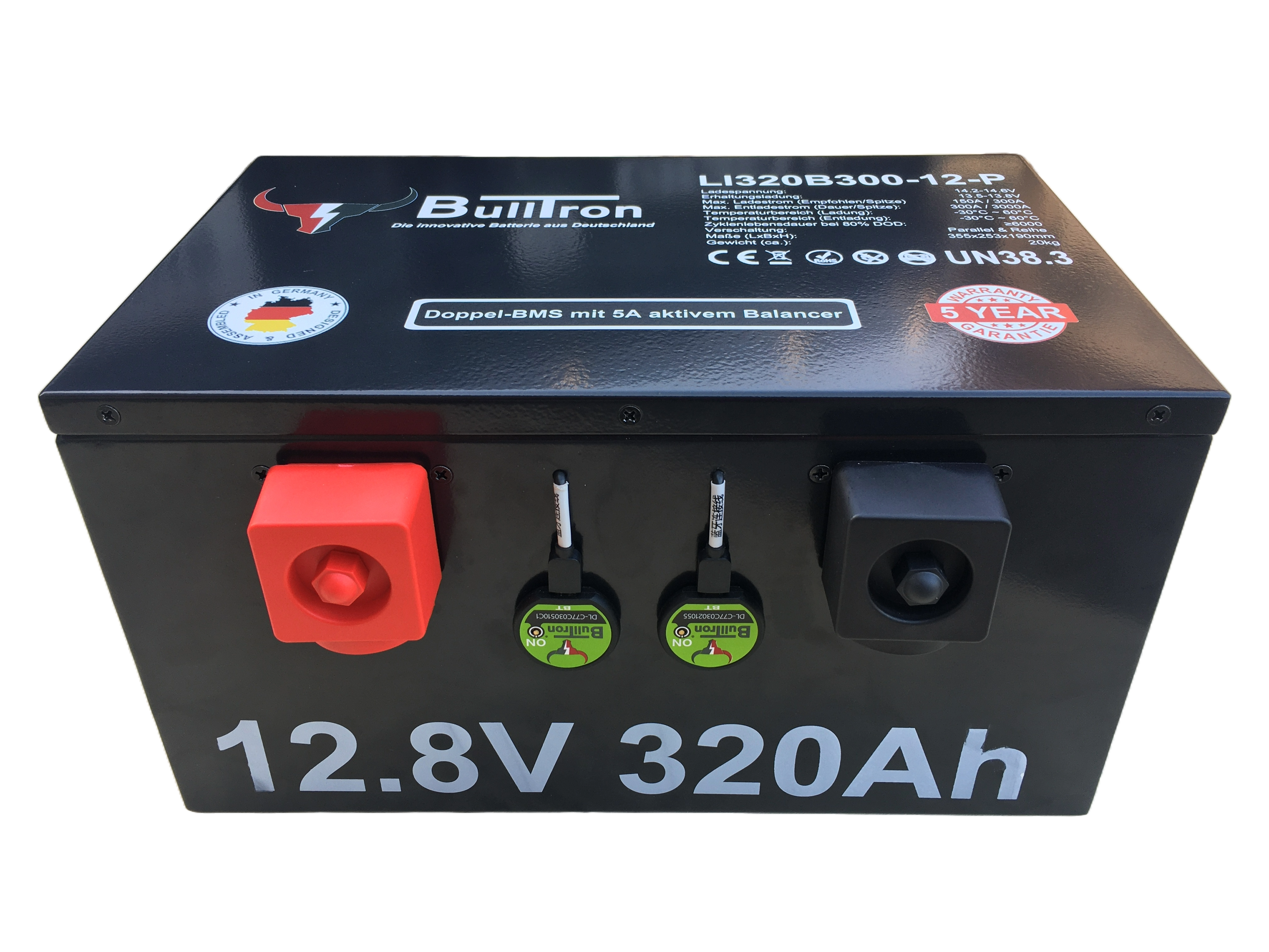 Bulltron 320Ah Polar LiFePO4 12.8V Akku mit Heizung, Smart Doppel-BMS und Bluetooth App